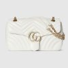 050a1fe2-b630-41bf-9d5f-62fd70c4b3cc Gucci GG Marmont medium shoulder bag white leather Style 837267 AAE38 9050