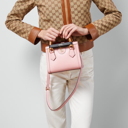 Gucci Diana small tote bag pink leather Style ‎702732 U3ZDT 5479