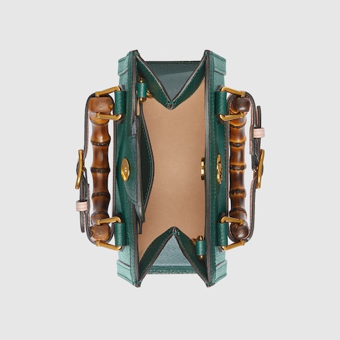 Gucci Diana small tote bag  green leather Style ‎702732 U3ZDT 3670