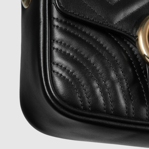 Gucci GG Marmont mini top handle bag black leather Style ‎811238 AAECK 1000