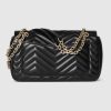 Gucci GG Marmont medium shoulder bag black leather Style ‎837267 AAE38 1000
