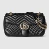 Gucci GG Marmont medium shoulder bag black leather Style ‎837267 AAE38 1000