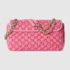 Gucci GG Marmont medium shoulder bag pink and red GG bouclé Style ‎837213 FAE1L 5741