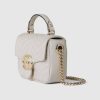 Gucci GG Marmont mini top handle bag light grey leather Style ‎811238 AAECK 1712