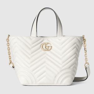 e5813cee-7a37-433e-ba1c-9c47c3f5a293 Gucci Betty small tote bag white leather Style 847386 AAFA1 9050