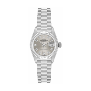 Rolex Lady-Datejust 26 Fluted Bezel White Gold Women's Watch 79179