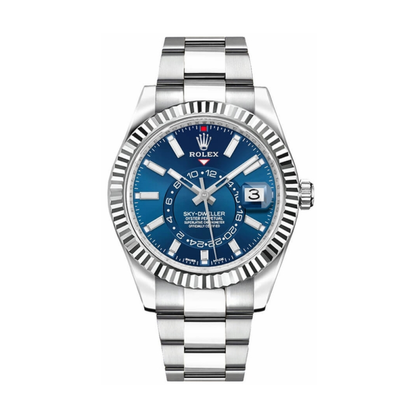 Rolex Sky-Dweller Fluted Bezel Oystersteel Men's Watch 326934-0003