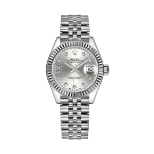 Rolex Lady-Datejust 28 White Gold Fluted Bezel Women's Watch 279174-0021