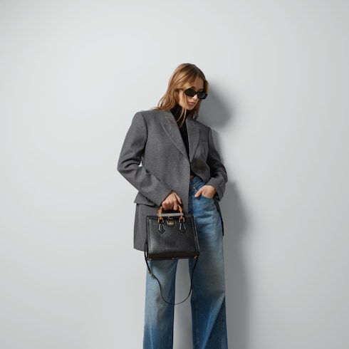 Gucci Diana medium tote bag black leather