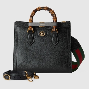 Gucci Diana medium tote bag black leather