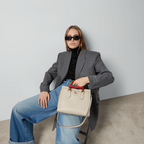Gucci Diana medium tote bag white leather