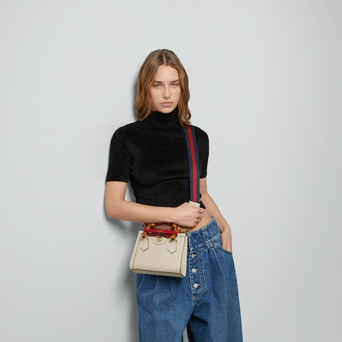 Gucci Diana small tote bag white leather