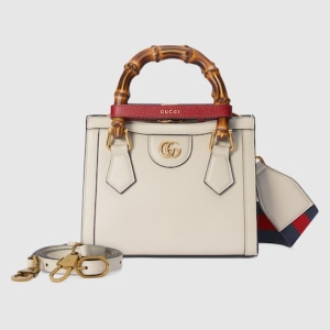 Gucci Diana small tote bag white leather