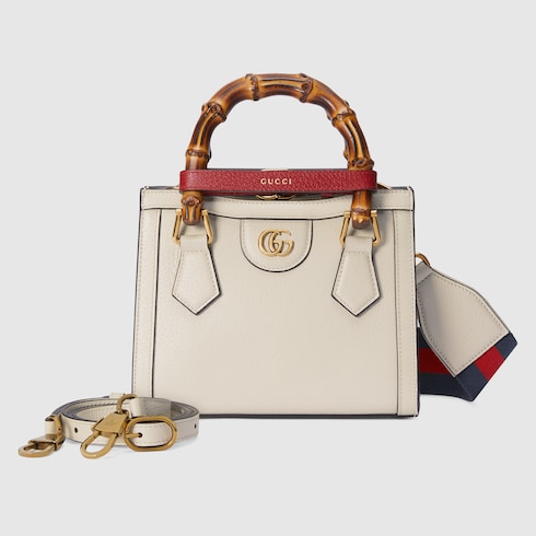 Gucci Diana small tote bag white leather