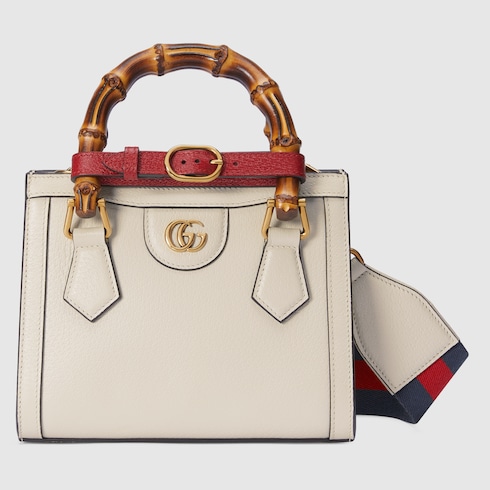 Gucci Diana small tote bag white leather