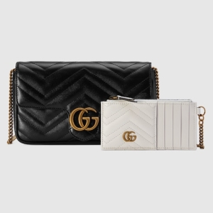 GG Marmont small shoulder bag black leather
