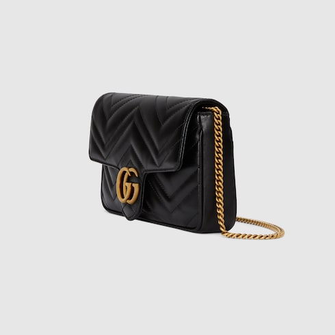 GG Marmont small shoulder bag black leather