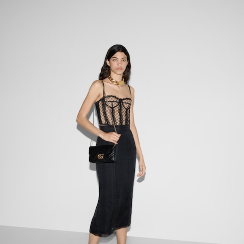 GG Marmont small shoulder bag black leather