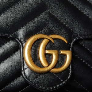 GG Marmont small shoulder bag black leather