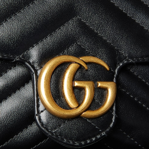 GG Marmont small shoulder bag black leather