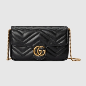 GG Marmont small shoulder bag black leather
