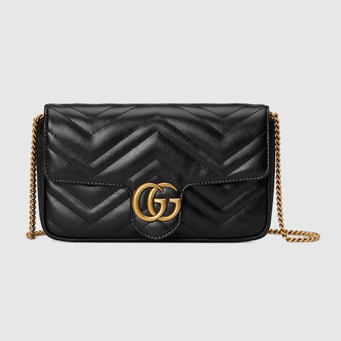 GG Marmont small shoulder bag black leather