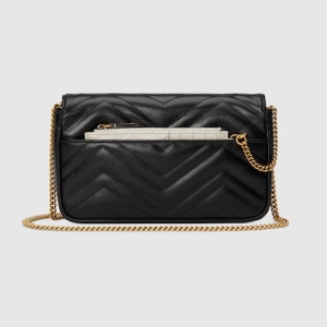 GG Marmont small shoulder bag black leather