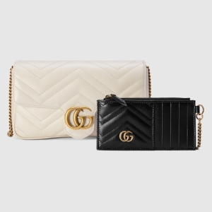 GG Marmont small shoulder bag white leather