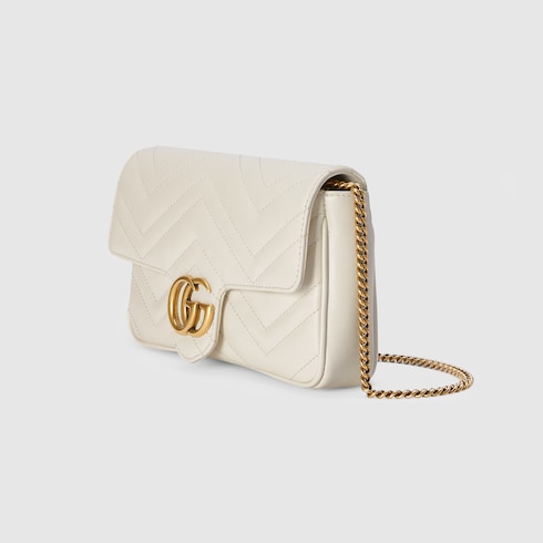 GG Marmont small shoulder bag white leather
