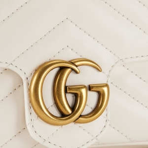 GG Marmont small shoulder bag white leather