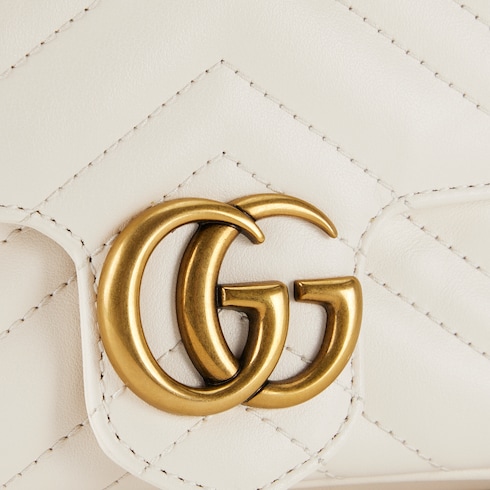 GG Marmont small shoulder bag white leather