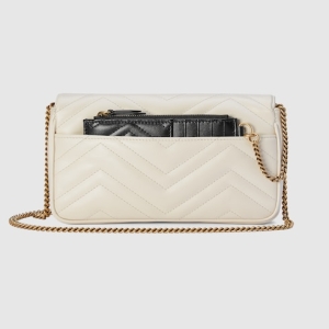 GG Marmont small shoulder bag white leather