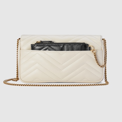 GG Marmont small shoulder bag white leather