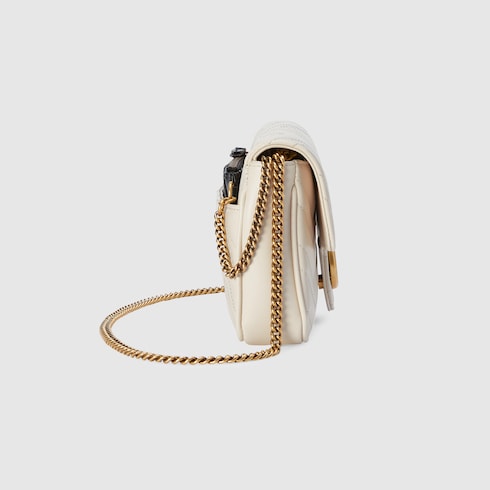 GG Marmont small shoulder bag white leather