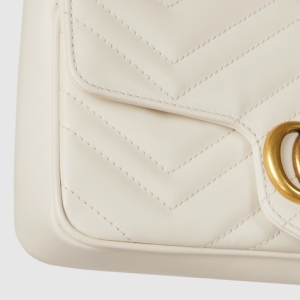 GG Marmont small shoulder bag white leather