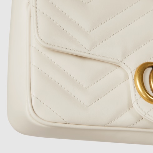 GG Marmont small shoulder bag white leather
