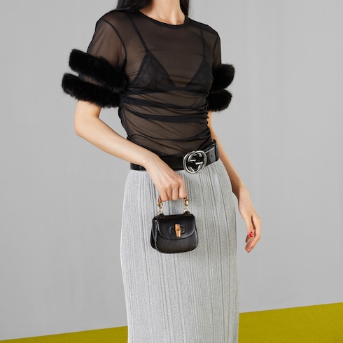 Gucci Bamboo 1947 nano bag black leather