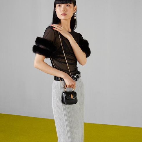 Gucci Bamboo 1947 nano bag black leather