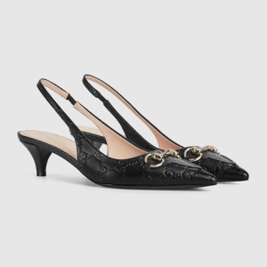 Women's slingback pump with Horsebit black