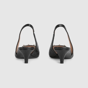 Women's slingback pump with Horsebit black