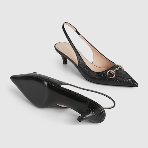 Women's slingback pump with Horsebit black