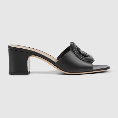 Women's slide sandal with Interlocking G black