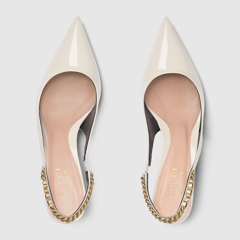 Gucci Signoria slingback pump white