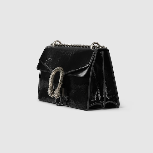 Dionysus medium shoulder bag black patent leathe