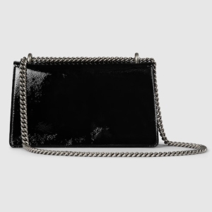 Dionysus medium shoulder bag black patent leathe