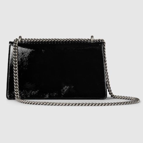 Dionysus medium shoulder bag black patent leathe