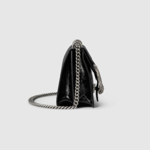 Dionysus medium shoulder bag black patent leathe