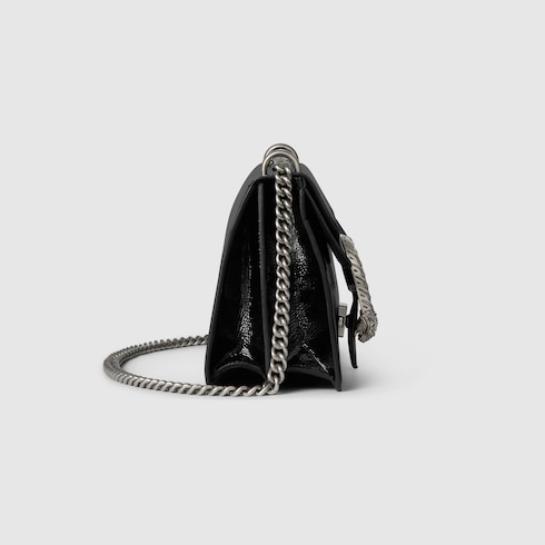 Dionysus medium shoulder bag black patent leathe