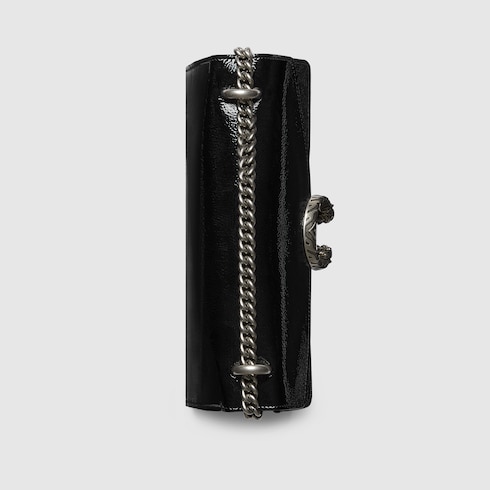 Dionysus medium shoulder bag black patent leathe