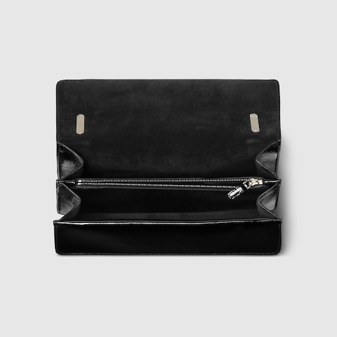 Dionysus medium shoulder bag black patent leathe